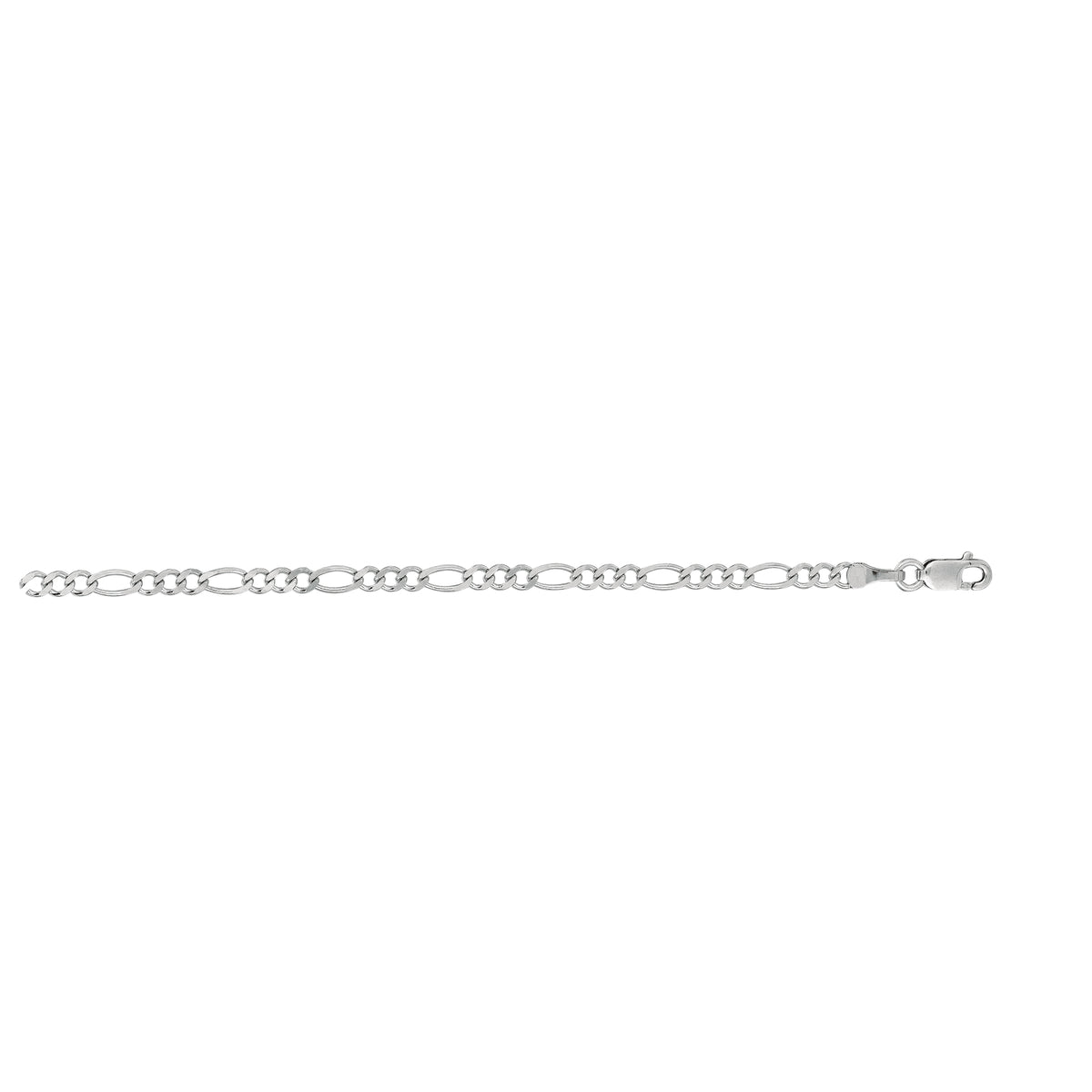 Figaro Chain in 14K White Gold — 10 Inches, 2.6mm