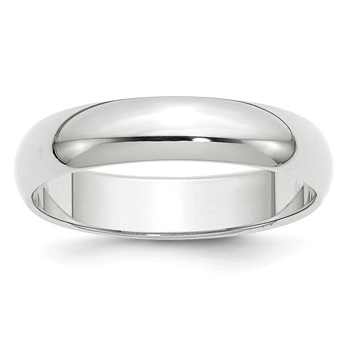 Half-Round Wedding Band in 14K White Gold — 5mm, Size 13.5
