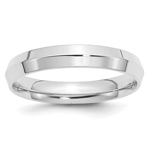 Knife Edge Comfort Fit Wedding Band in 14K White Gold — 4mm, Size 10.5