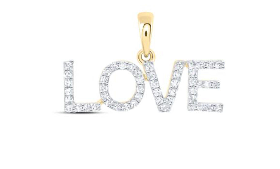 1/5CTW-DIA NK FASHION "LOVE" PENDANT