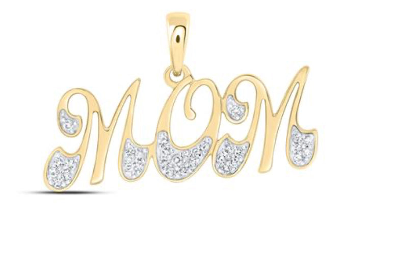 1/10CTW-DIA NK GIFT "MOM" PENDANT