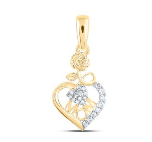 1/12CTW-DIA NK GIFT MOM HEART PENDANT