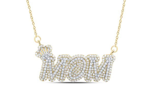 1CTW-DIA NK FASHION "MOM" NECKLACE (18 INCH)