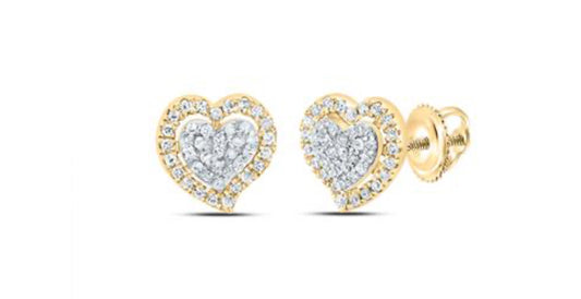 1/5CTW-DIA P1 GIFT HEART STUD EARRING