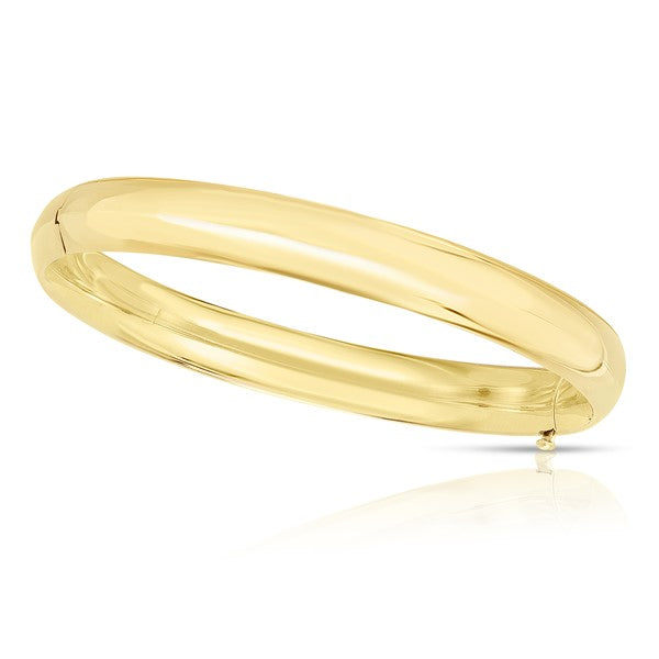 14K Gold 8mm Polished Bangle