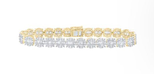 7 1/5CTW-DIA NK ROUND MENS BRACELET (8.5 INCH)