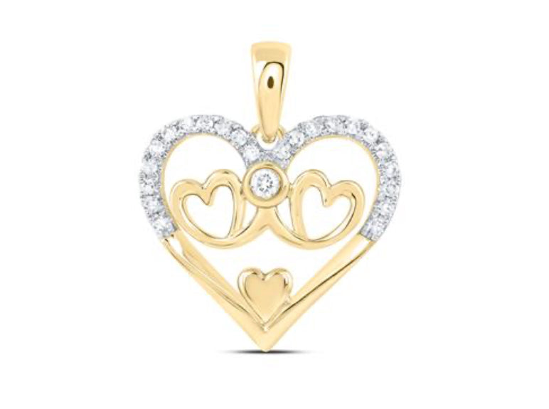 1/10CTW-DIA NK GIFT MOM HEART PENDANT