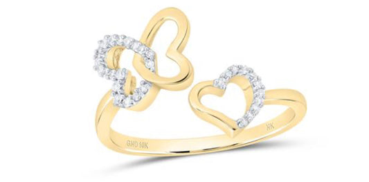 1/10CTW-DIA NK GIFT BUTTERFLY HEART RING