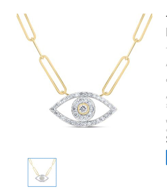 1/4CTW-DIA NK EVIL EYE FASHION NECKLACE (18-INCH)