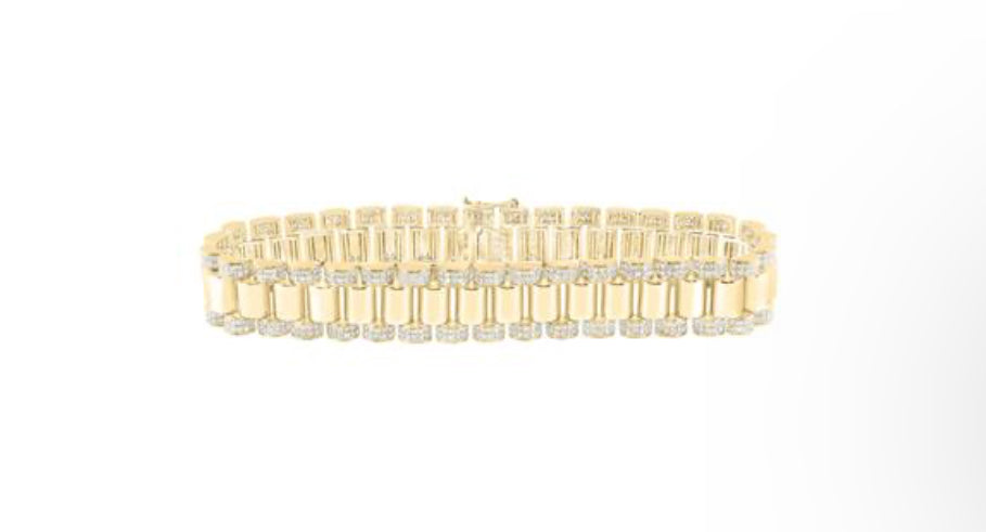 10K 4 1/3CTW-DIA (13.5MM) MENS BRACELET