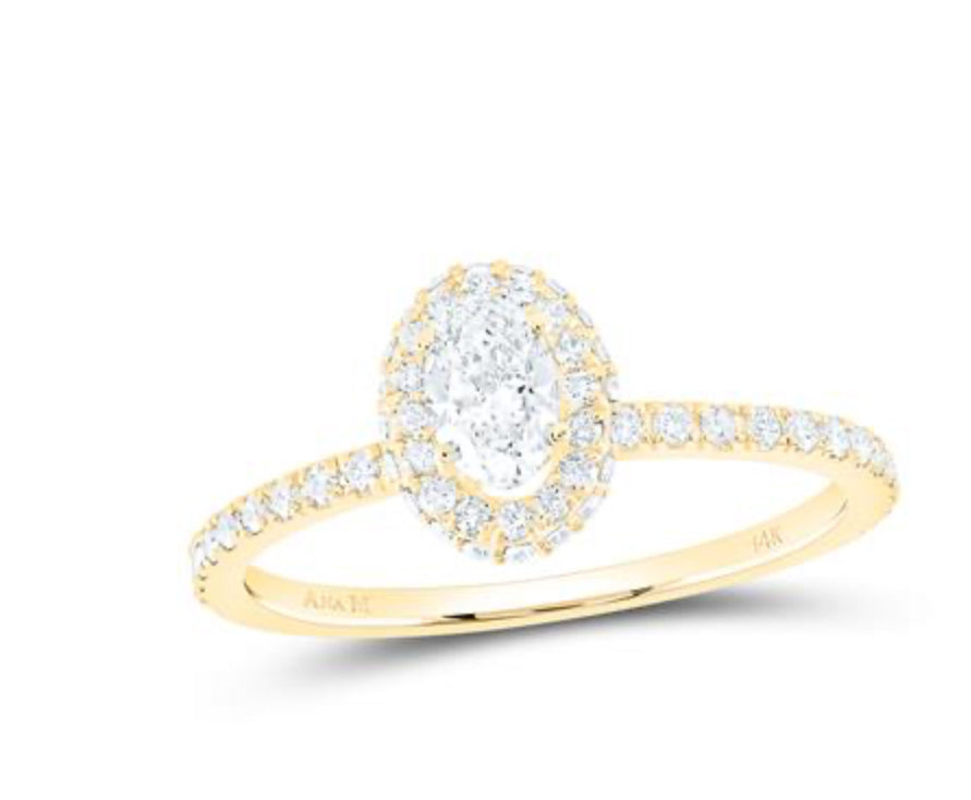 3/4CTW-DIA ANA M 1/3CT-COV ENGAGEMENT 1HALO RING