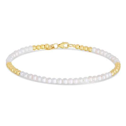 14K Gold & Pearl Bead Bracelet