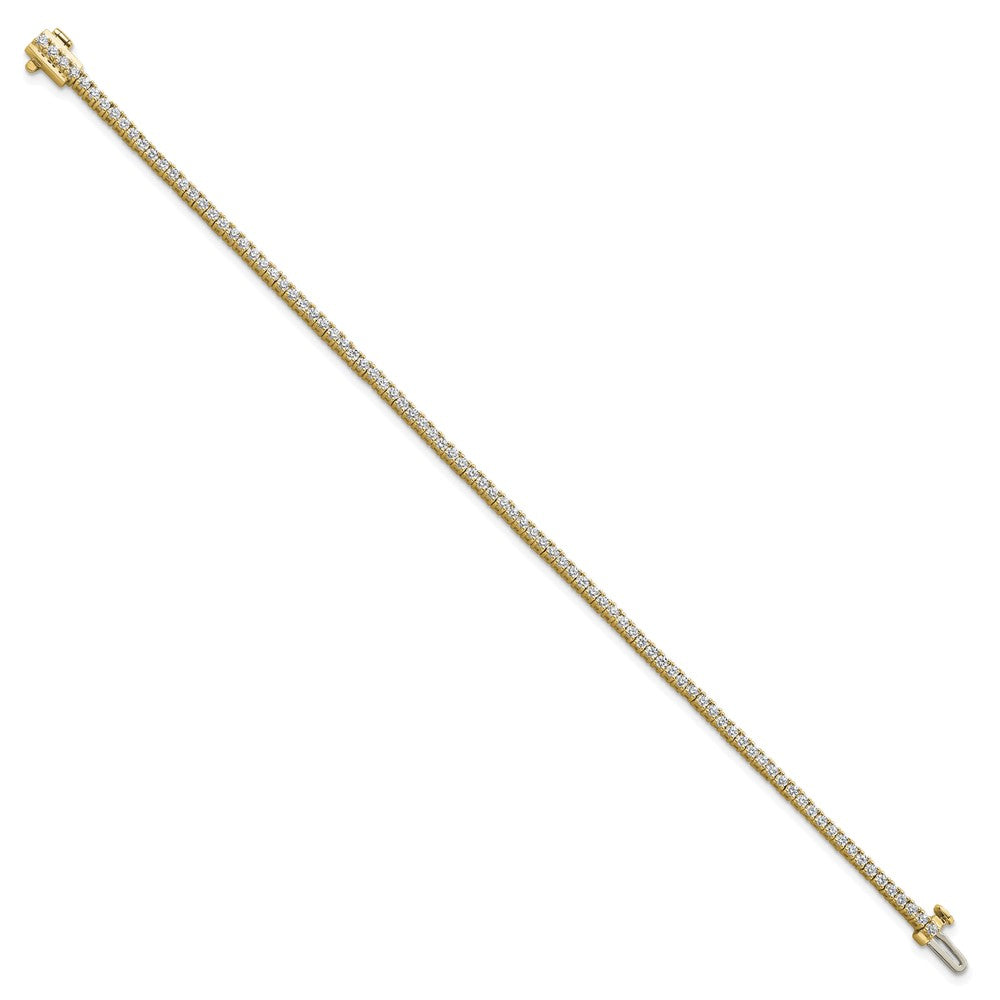 Round lab-grown diamond tennis bracelet in 14K yellow gold
