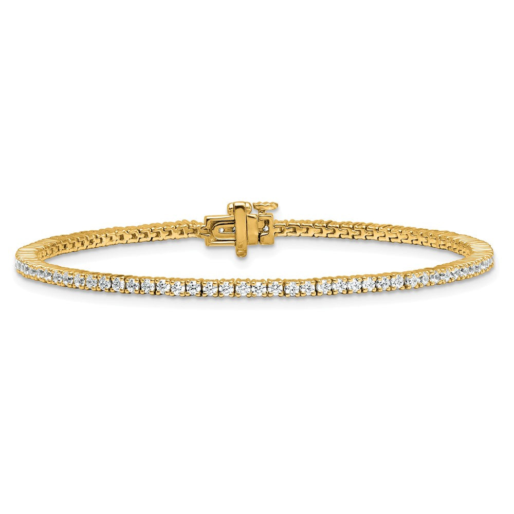 Round lab-grown diamond tennis bracelet in 14K yellow gold