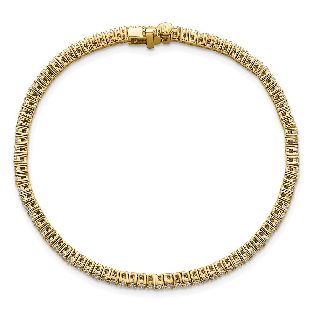 Round lab-grown diamond tennis bracelet in 14K yellow gold