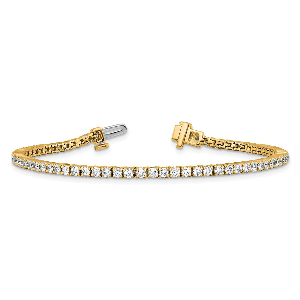 Round lab-grown diamond tennis bracelet in 14K yellow gold