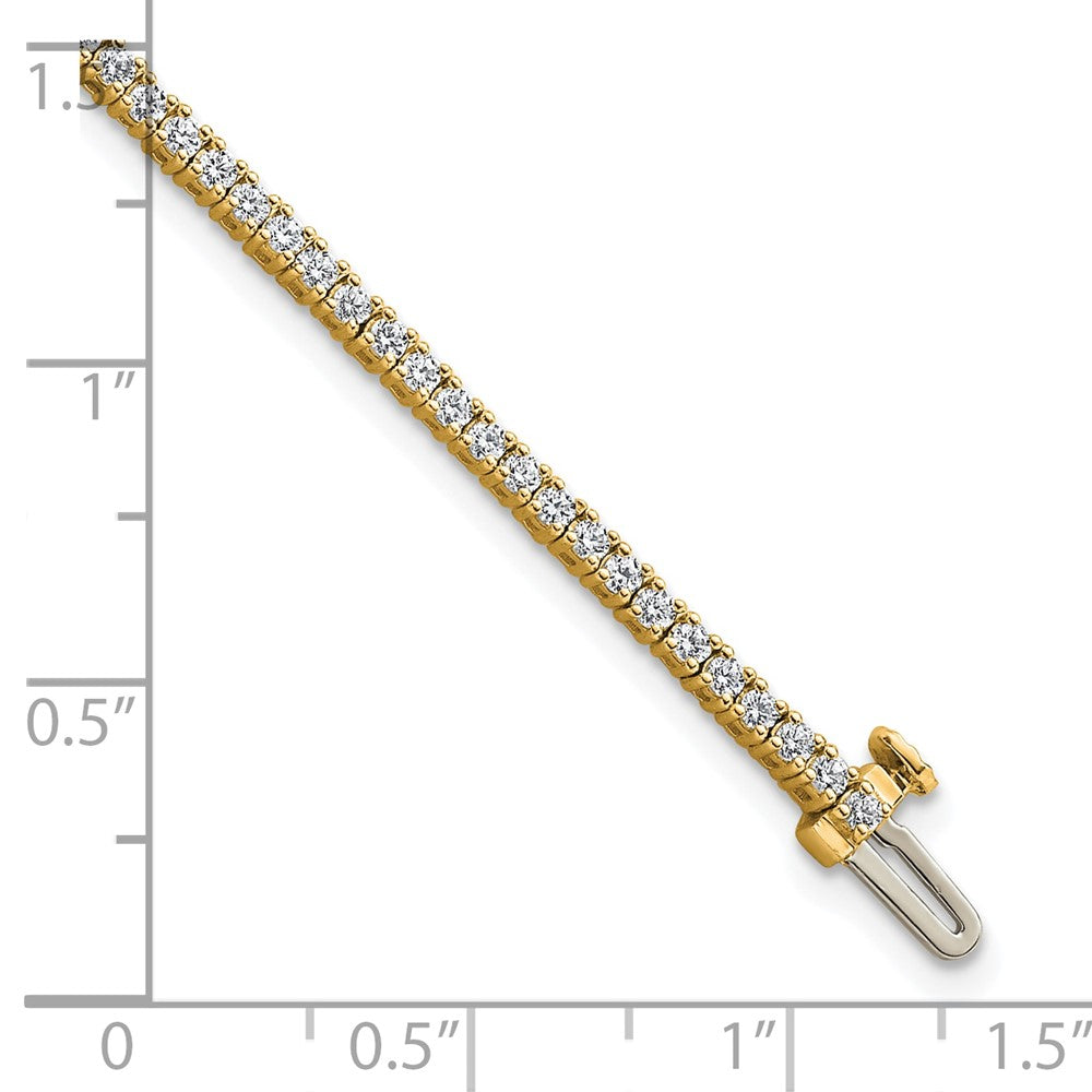 Round lab-grown diamond tennis bracelet in 14K yellow gold