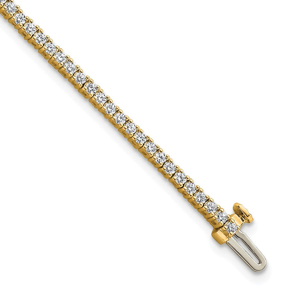 Round lab-grown diamond tennis bracelet in 14K yellow gold