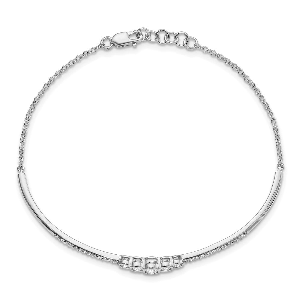 Round lab-grown diamond bangle bracelet in 14K white gold