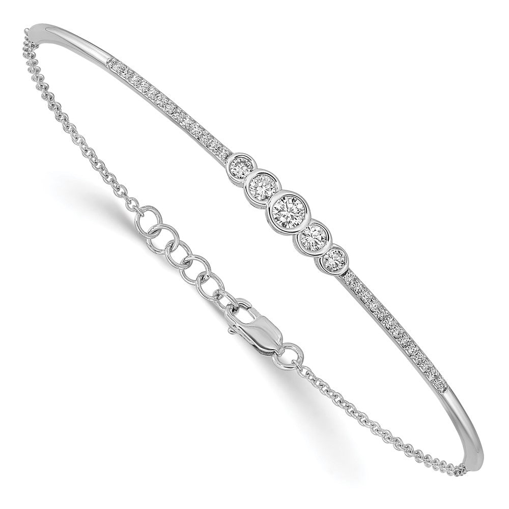 Round lab-grown diamond bangle bracelet in 14K white gold