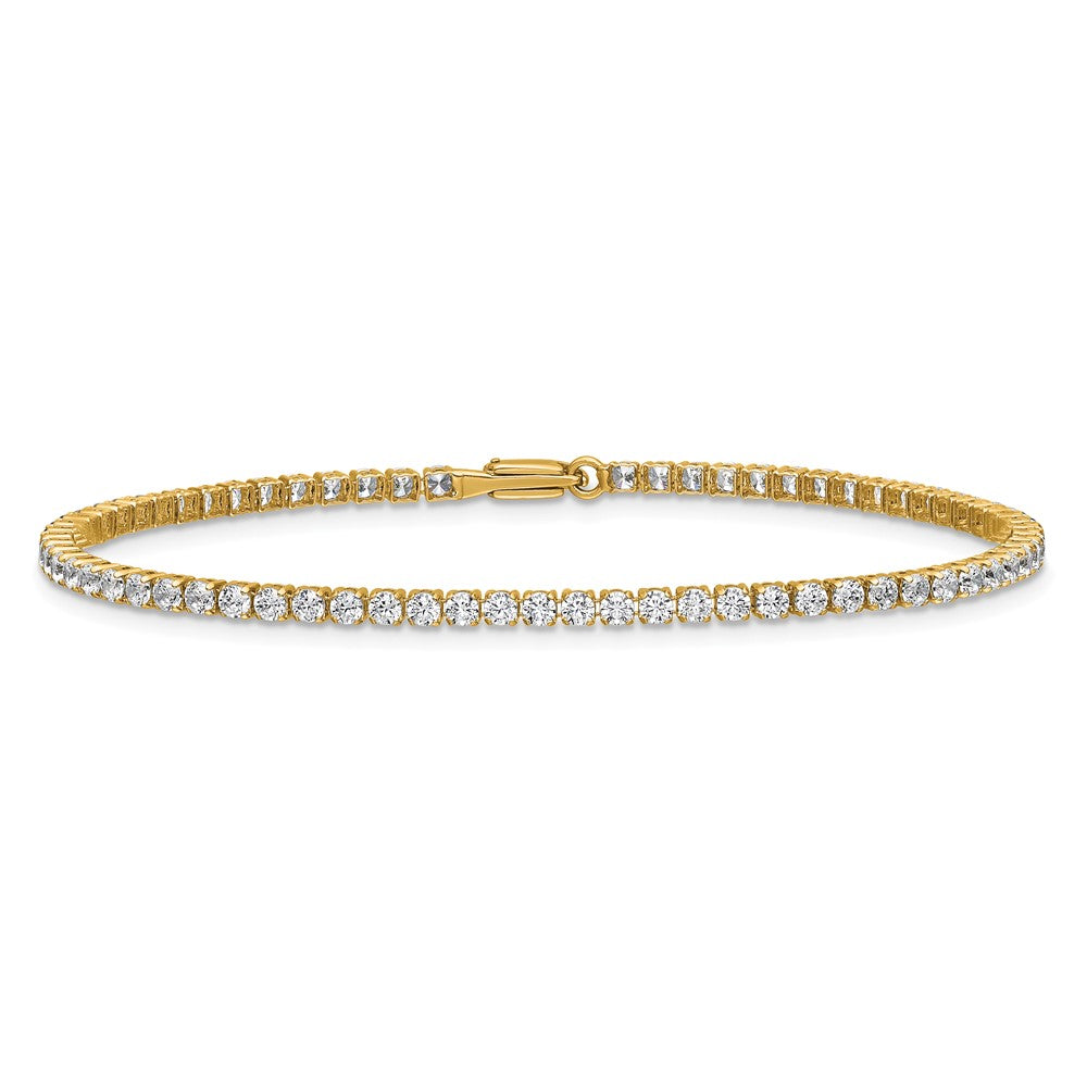 Round lab-grown diamond tennis bracelet in 14K yellow gold