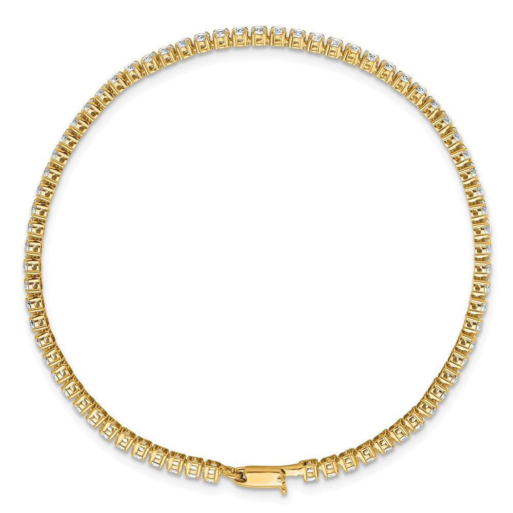 Round lab-grown diamond tennis bracelet in 14K yellow gold