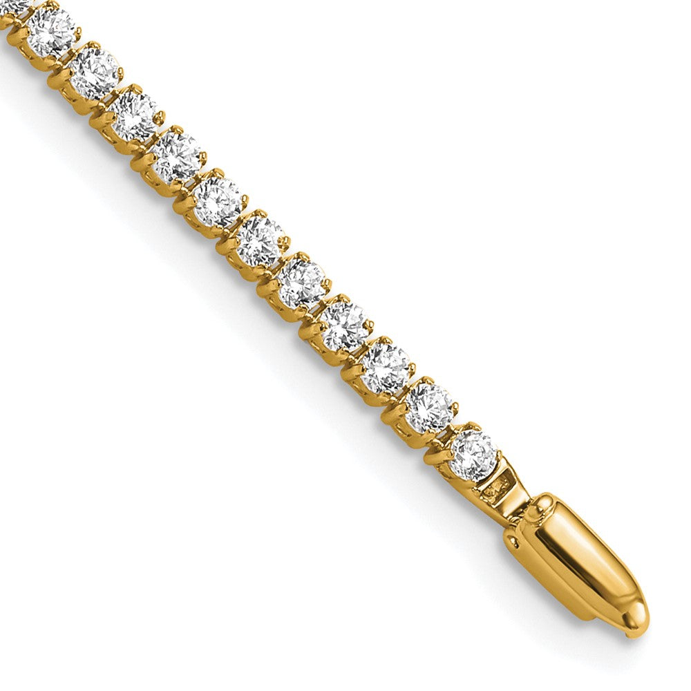 Round lab-grown diamond tennis bracelet in 14K yellow gold
