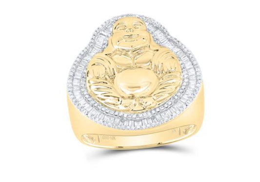 7/8CTW-DIA NK "BUDDHA" MENS RING