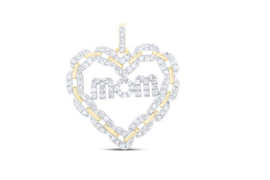 1/2CTW-DIA NK FASHION MOM HEART PENDANT