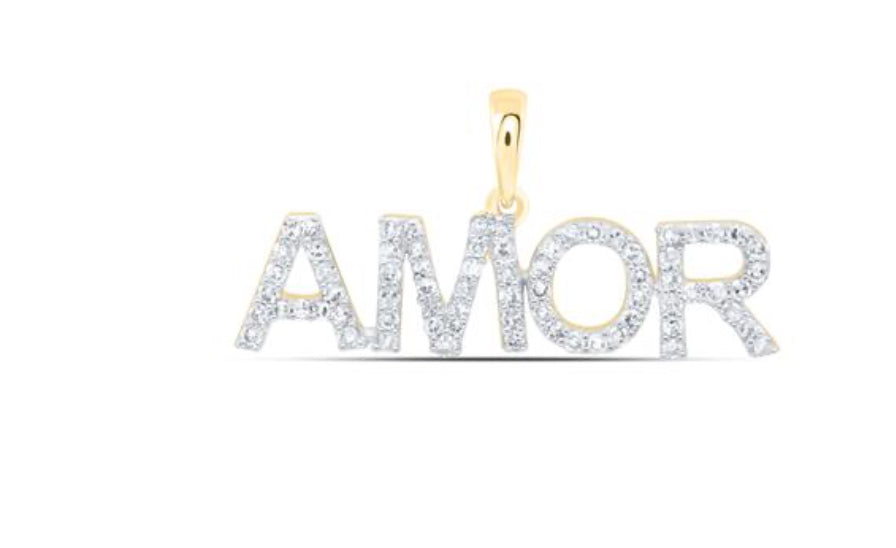 1/4CTW-DIA NK FASHION "AMOR" PENDANT