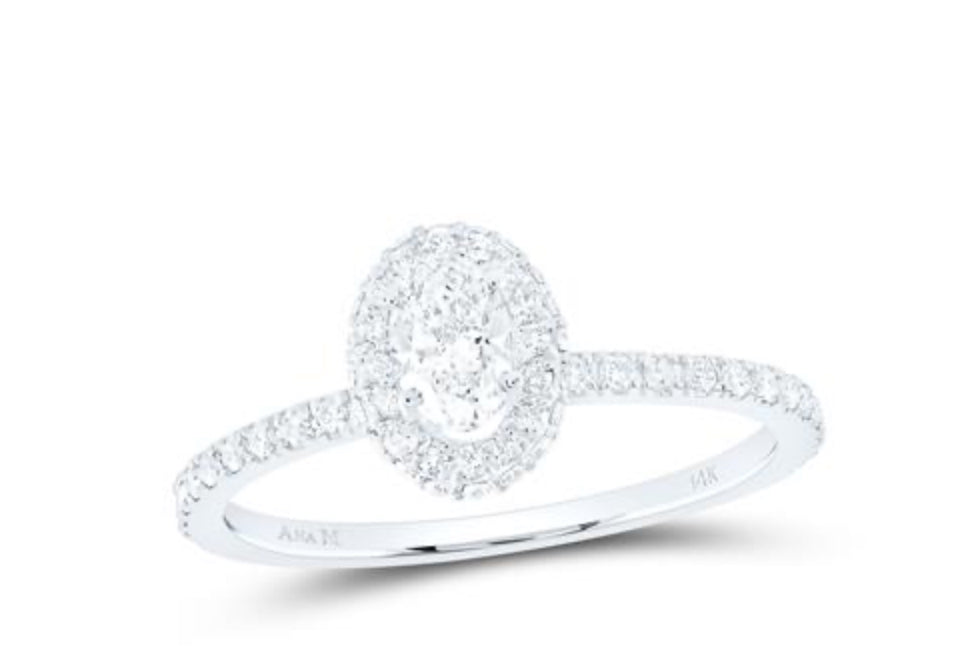 3/4CTW-DIA ANA M 1/3CT-COV ENGAGEMENT 1HALO RING