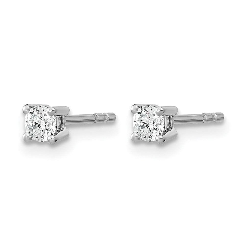Round lab-grown diamond stud earrings in 14K white gold