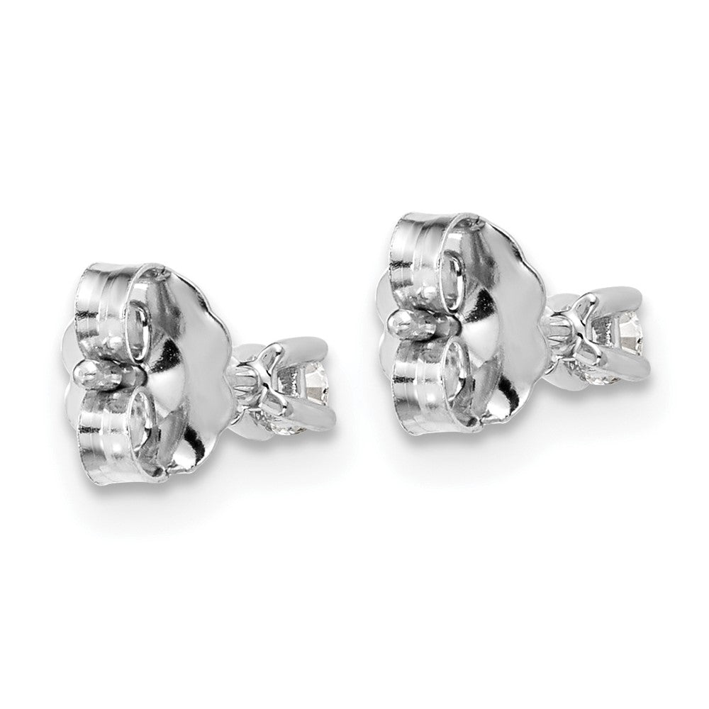 Round lab-grown diamond stud earrings in 14K white gold