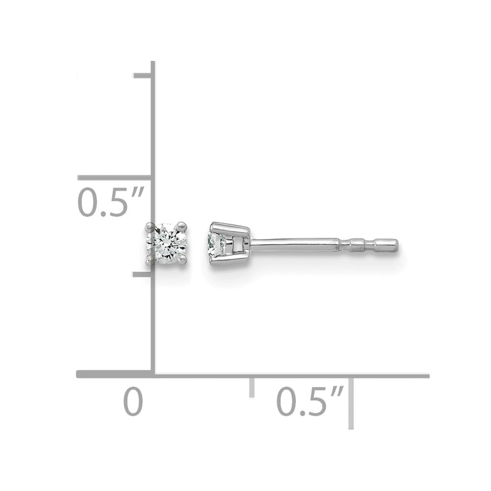Round lab-grown diamond stud earrings in 14K white gold