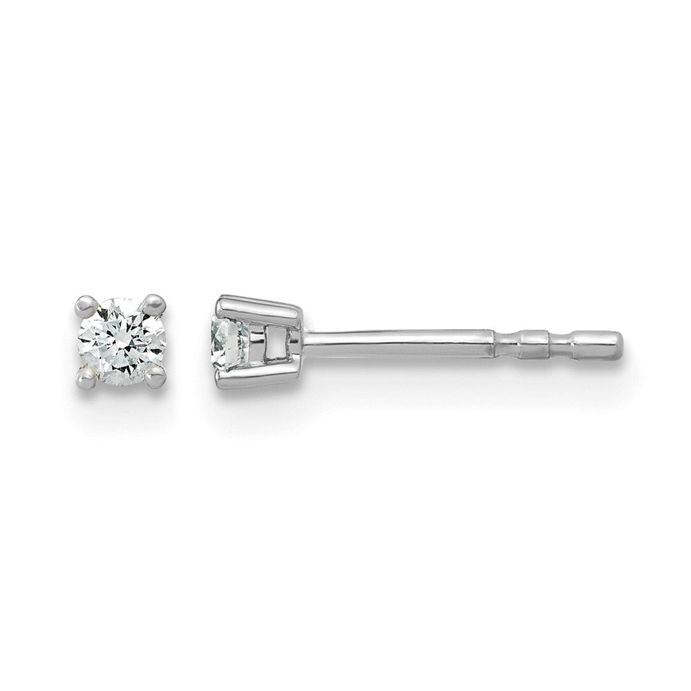 Round lab-grown diamond stud earrings in 14K white gold