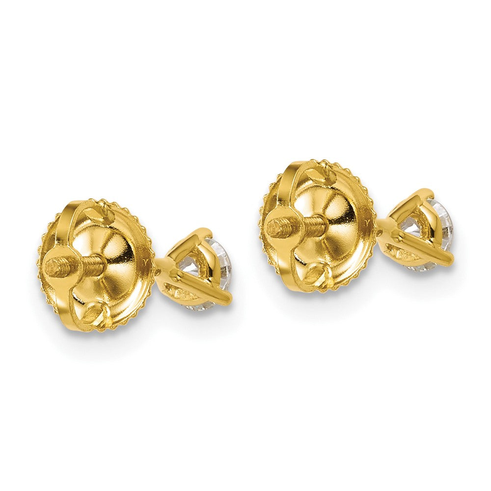 Round lab-grown diamond stud earrings in 14K yellow gold