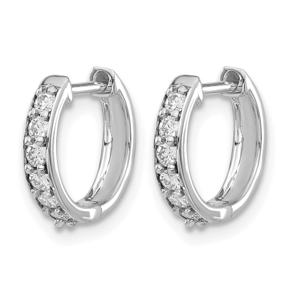 Round lab-grown diamond hoop earrings in 14K white gold