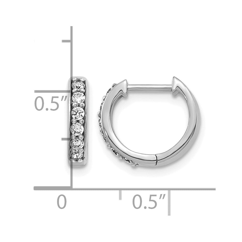 Round lab-grown diamond hoop earrings in 14K white gold