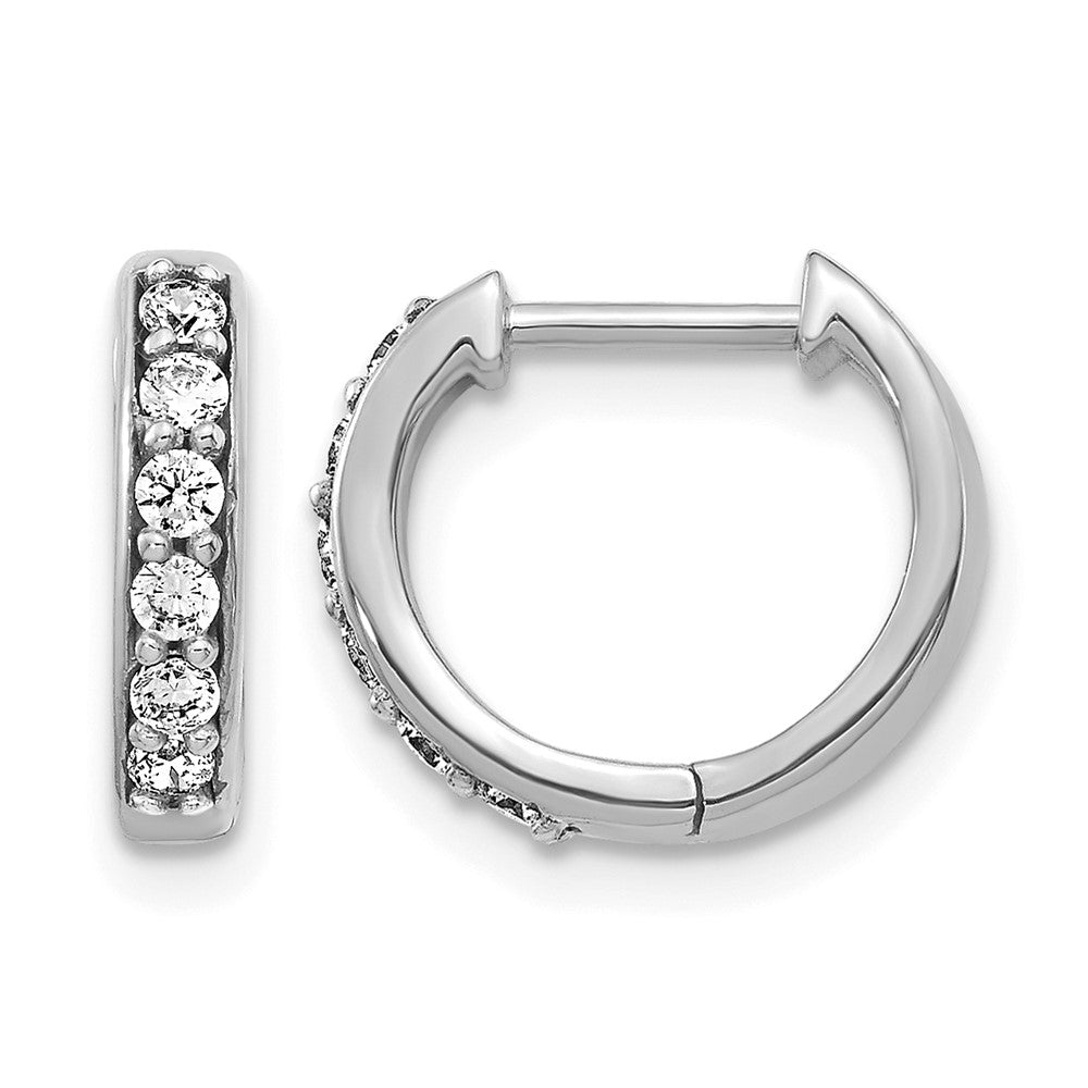 Round lab-grown diamond hoop earrings in 14K white gold