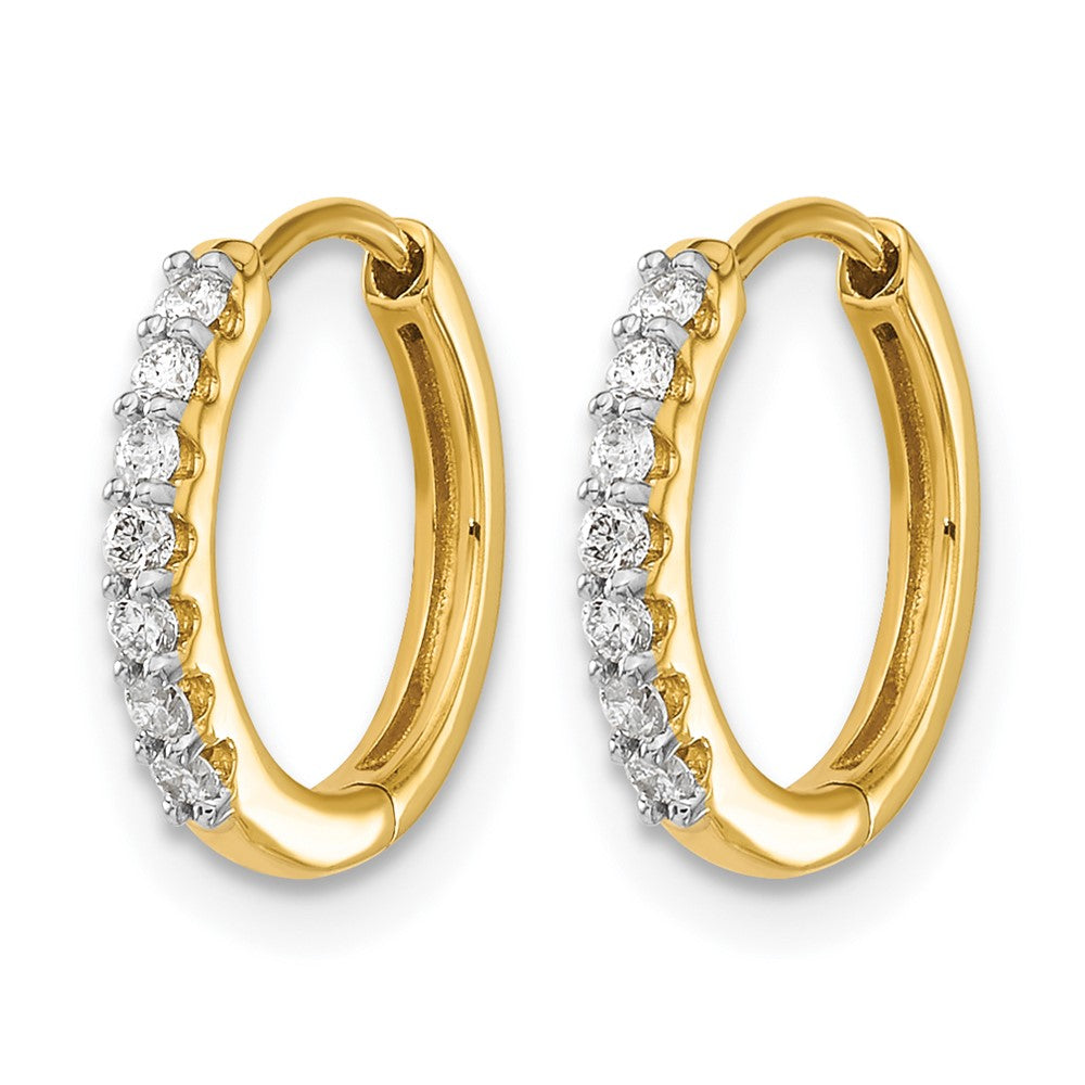 Round lab-grown diamond hoop earrings in 14K yellow gold