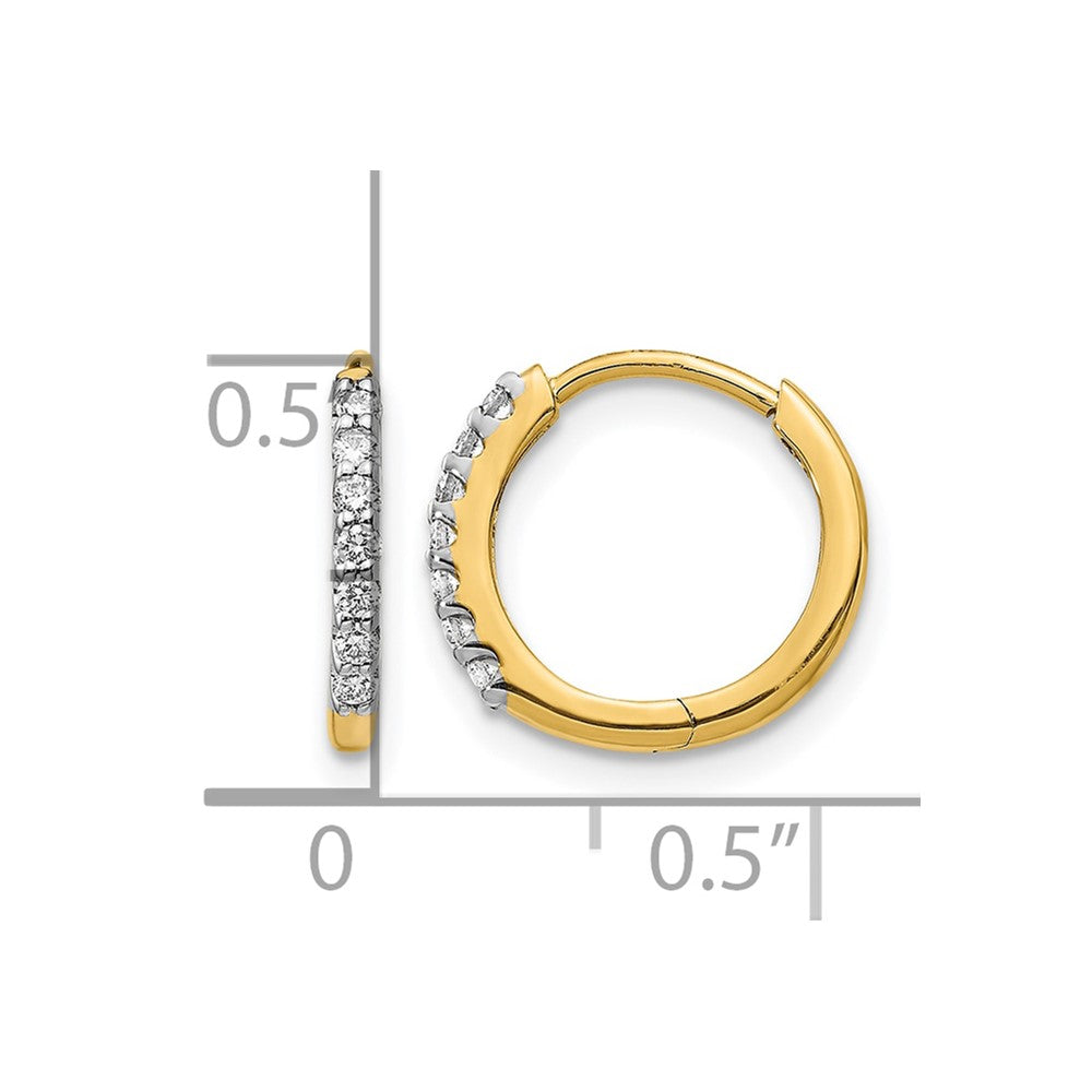 Round lab-grown diamond hoop earrings in 14K yellow gold