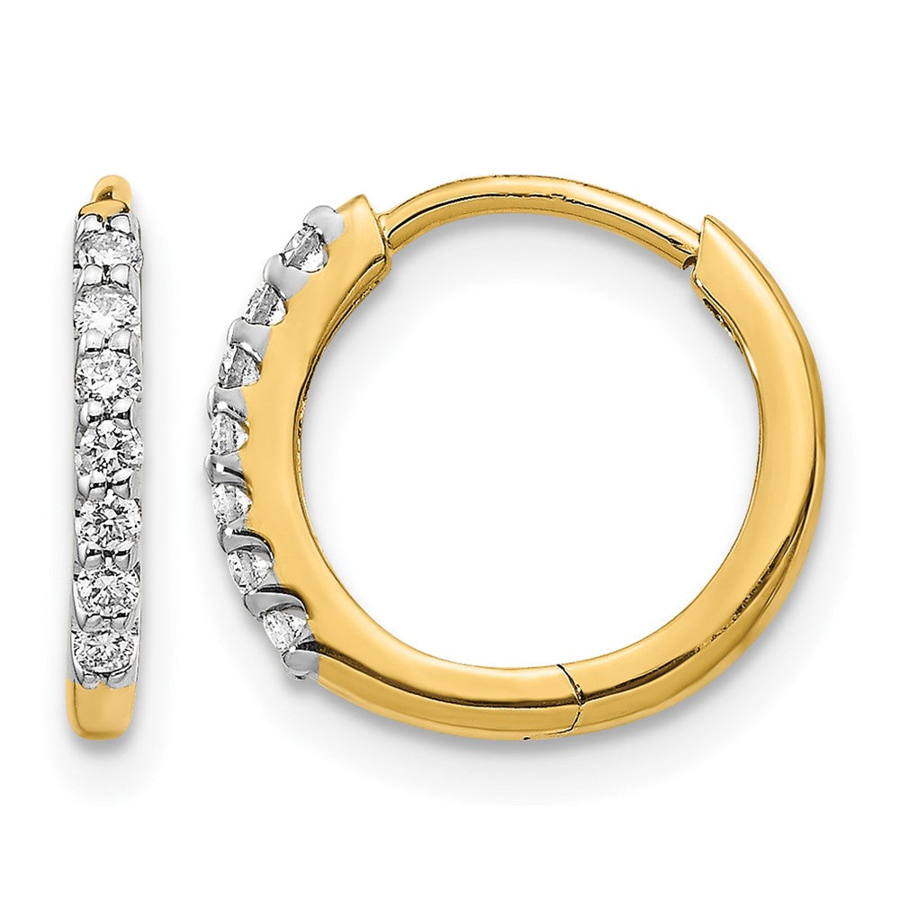Round lab-grown diamond hoop earrings in 14K yellow gold