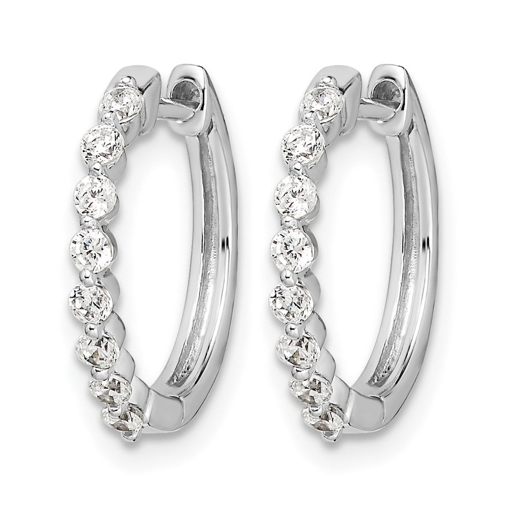 Round lab-grown diamond hoop earrings in 14K white gold