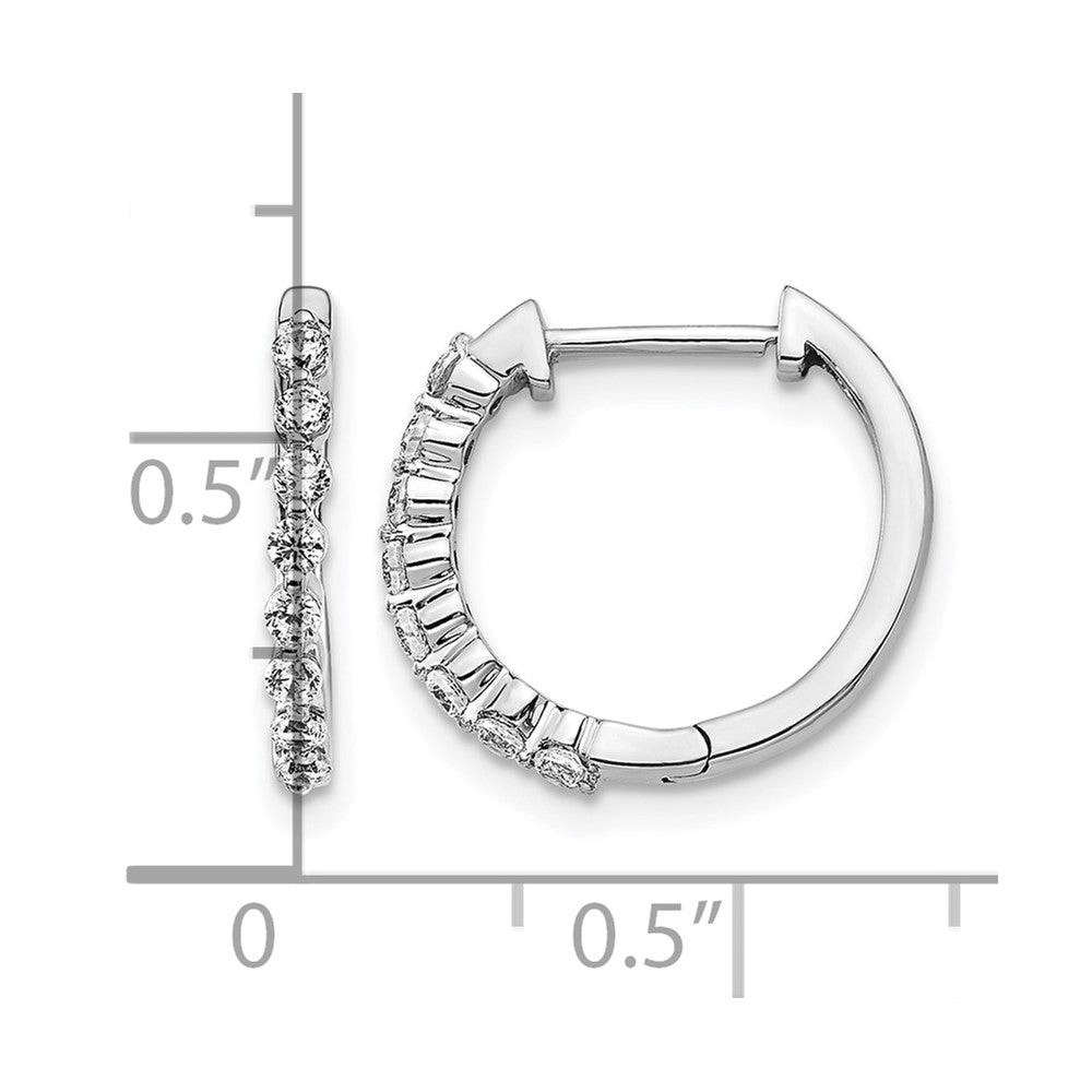 Round lab-grown diamond hoop earrings in 14K white gold