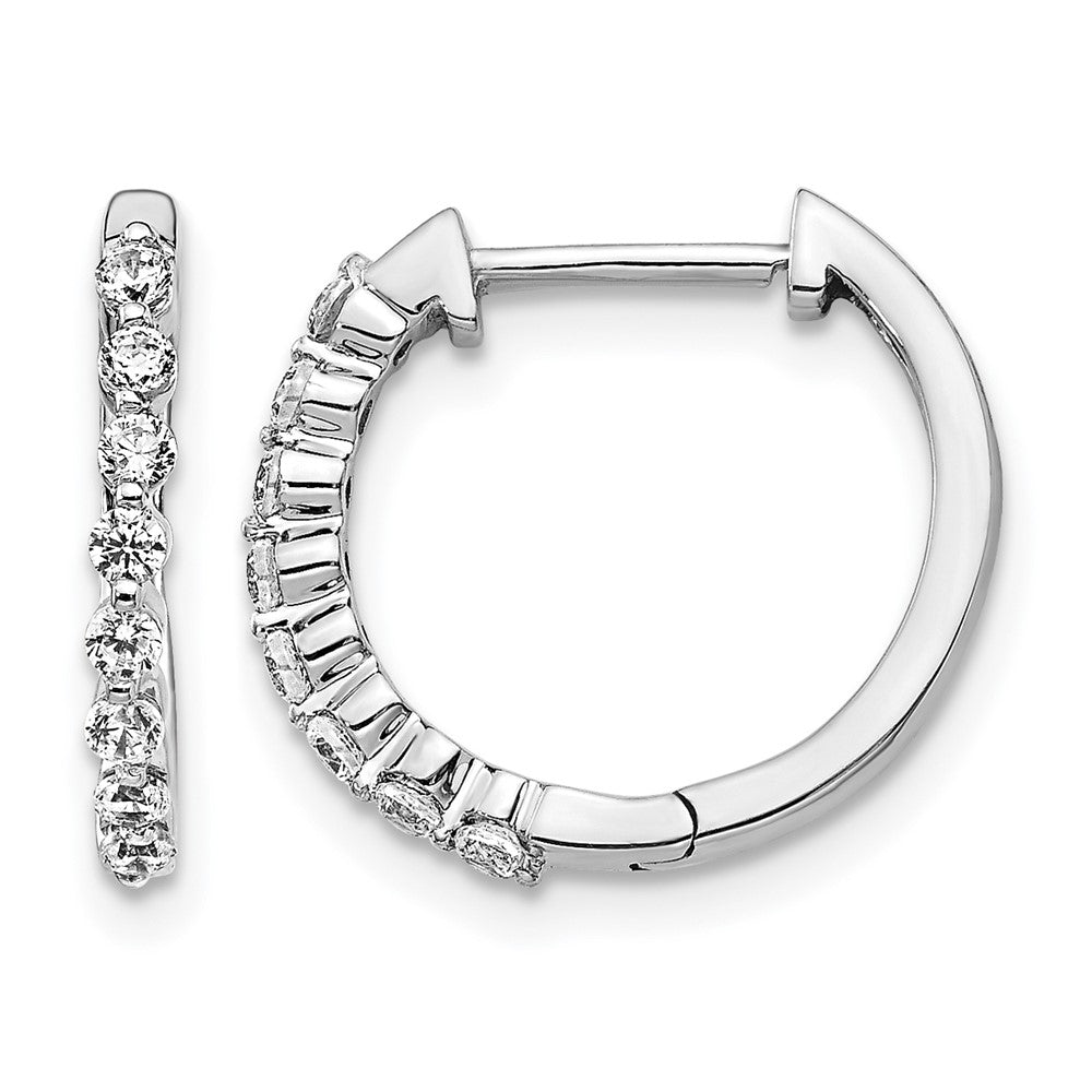 Round lab-grown diamond hoop earrings in 14K white gold