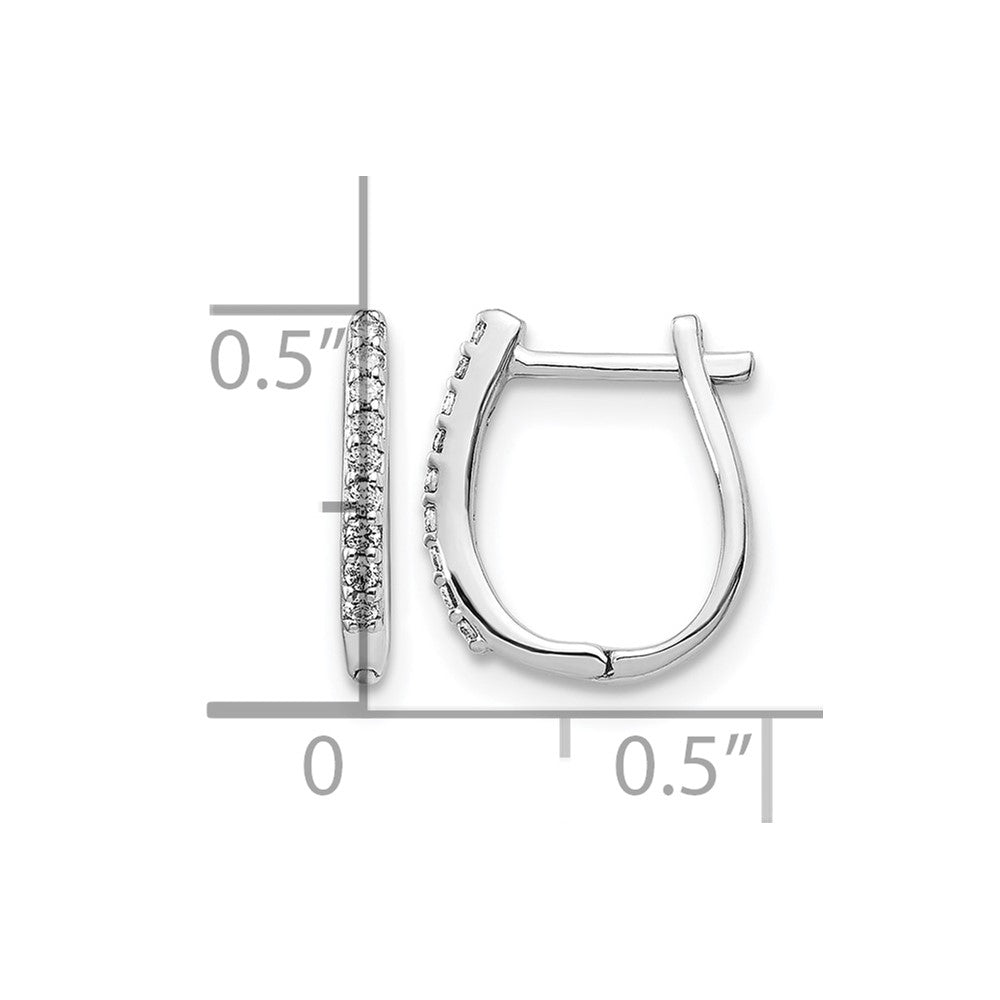 Round lab-grown diamond hoop earrings in 14K white gold