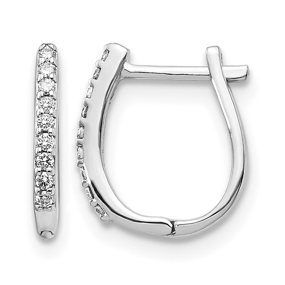 Round lab-grown diamond hoop earrings in 14K white gold