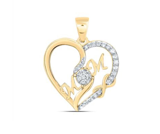 1/8CTW-DIA P1 GIFT MOM HEART PENDANT