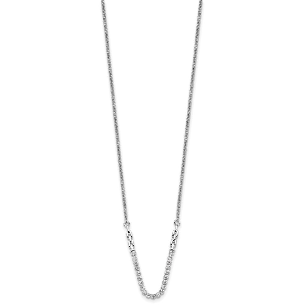 Round lab-grown diamond tennis tennis bolo necklace in 14K white gold