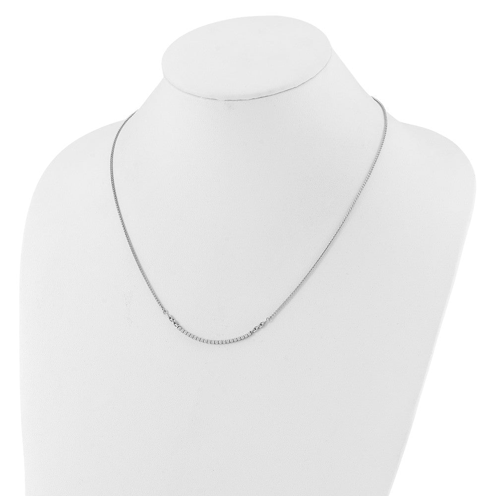 Round lab-grown diamond tennis tennis bolo necklace in 14K white gold